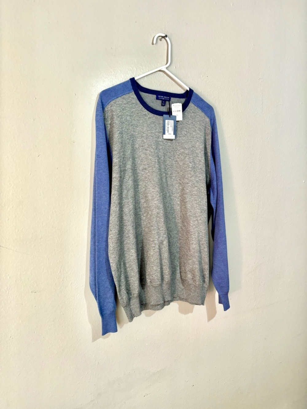 NWT Peter Millar British Gray/Blue Riffs Ringer Performance Sweater Size XL - Picture 4 of 5